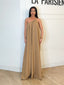 Robe asymétrique fluide camel