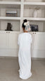 Abaya fille broderie blanc