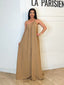 Robe asymétrique fluide camel