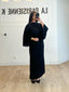 Robe longue en lin ceinturée noir
