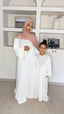 Abaya fille broderie blanc
