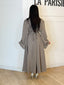 Robe rayure à nouer taupe