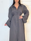 Robe rayure à nouer gris