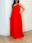 Robe asymétrique fluide rouge