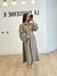 Robe rayure à nouer taupe
