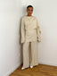 Ensemble détail encolure lin beige