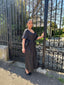 Robe satinée noir