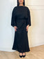 Robe longue en lin ceinturée noir