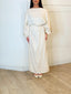 Robe longue en lin ceinturée beige
