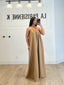 Robe asymétrique fluide camel