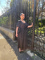 Robe satinée noir