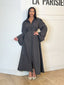 Robe rayure à nouer gris