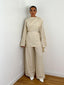 Ensemble détail encolure lin beige