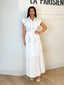 Robe plissée ceinturée blanc