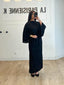 Robe longue en lin ceinturée noir