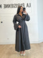 Robe rayure à nouer gris