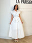 Robe plissée ceinturée blanc