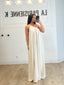 Robe asymétrique fluide beige