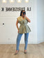 Blazer sans manche à nouer kaki