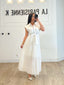 Robe plissée ceinturée blanc