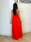 Robe asymétrique fluide rouge