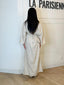 Robe longue en lin ceinturée beige