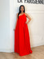Robe asymétrique fluide rouge