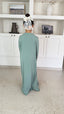 Abaya fille broderie vert