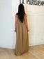 Robe asymétrique fluide camel