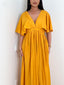 Robe col V jaune