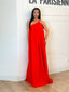 Robe asymétrique fluide rouge