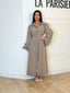 Robe rayure à nouer taupe