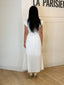 Robe plissée ceinturée blanc