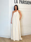 Robe asymétrique fluide beige