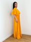 Robe col V jaune