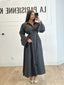 Robe rayure à nouer gris