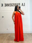 Robe asymétrique fluide rouge
