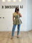 Blazer sans manche à nouer kaki