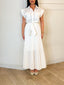 Robe plissée ceinturée blanc