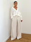 Robe chemise longue taupe