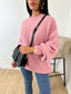 Pull boucle en laine rose