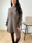 Pull long en laine taupe