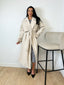 Manteau long style trench beige