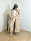 Trench long à capuche sweat beige