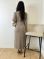 Robe longue a bouton taupe