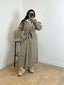 Trench long à capuche sweat taupe