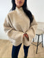 Pull style poncho beige