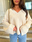 Pull court en maille beige