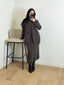 Ensemble pull mi long et jupe chocolat