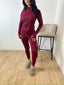 Ensemble gilet zip et legging sculpt bordeau